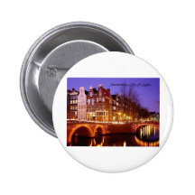 Amsterdam, City of Lights (by St.K.) Pinback Button