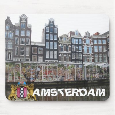 Amsterdam Flower Market Bloemenmarkt Mousepad by hollandshop
