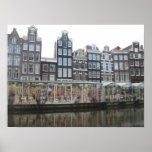 Amsterdam Flower Market Canal Houses Photo Poster