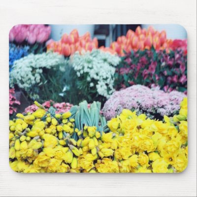 Amsterdam Flower Market Mouse Pads by rukeman