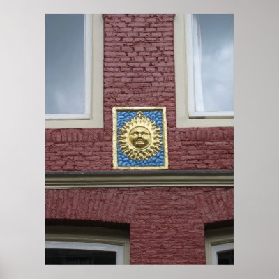 Amsterdam Gable Stone "Zon" ("Sun") Poster by hollandshop