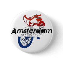 Amsterdam Holland Netherlands Cycling Button
