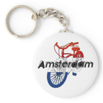 Amsterdam Holland Netherlands Cycling Keychains