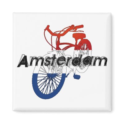 Amsterdam Holland Netherlands Cycling Magnets by Funkart