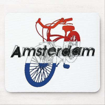 Amsterdam Holland Netherlands Cycling Mouse Mat by Funkart