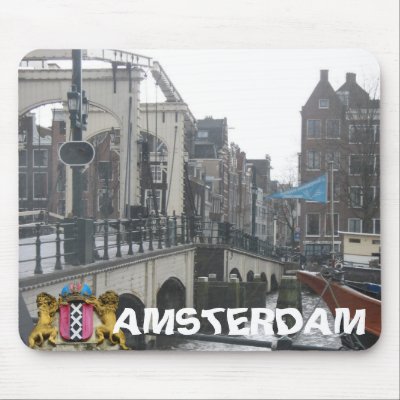 Amsterdam Magere Brug Skinny Bridge Rain Mousepad by hollandshop