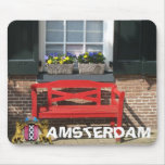 Amsterdam Red Bench Dutch House Mousepad
