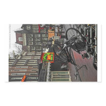 Amsterdam - Rembrandt Square Bike Rectangle Stickers
