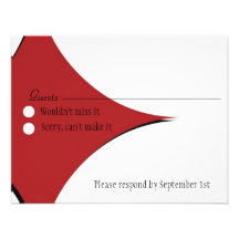 Amsterdam Response Card:  Crimson Personalised Invites