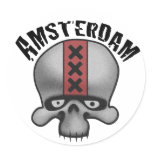 Amsterdam Skull 2 sticker By Amsterdamned