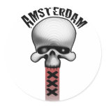 Amsterdam Skull Halftone Sticker By Amsterdamned