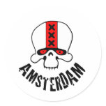 Amsterdam Skull saves By Amsterdamned Sticker