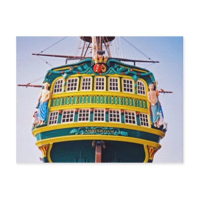 Amsterdam Tall Ship Postcard by rukeman