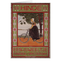 Amsterdam Vintage Bicycle Poster Art Greeting Cards