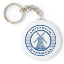 AMSTERDAM WINDMILL BLUE KEYCHAIN