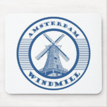 AMSTERDAM WINDMILL BLUE MOUSEPAD