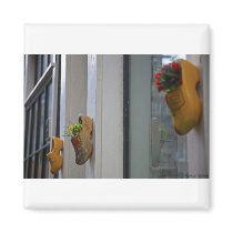 Amsterdam - Wooden Clogs Magnets