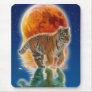 Amur Tiger Cub & Moon Fantasy Wildlife Mousemat Mousepad