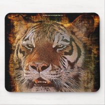 Amur Tiger Face Grunge-style Wildlife Mousemat Mousepad