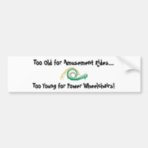 Amusement Power Wheelchair Bumper Sticker