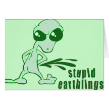 Amusing  Alien Antics Novelty Designs Cards