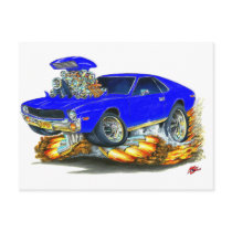 AMX Blue Car Postcards