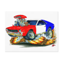 AMX RedWhiteBlue Car Postcard
