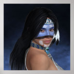 An American Blue Portrait Poster