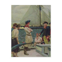 An American Privateer Taking a British Prize Postcard