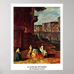 An Anchorage Of Gondolas By Francesco Guardi Print