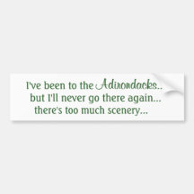 An Andirondacks bumper sticker.