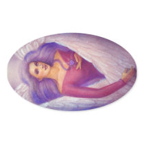 An Angel's Amethyst Crystal Heart Stickers