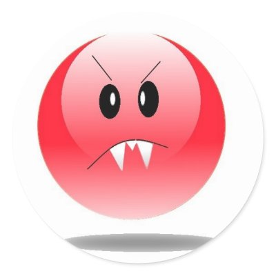 An Angry Smiley Round Stickers by annafonte