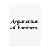 An argument against the man. postcards