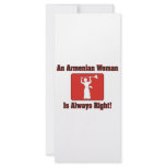 An Armenian Woman Is Always Right rack cards