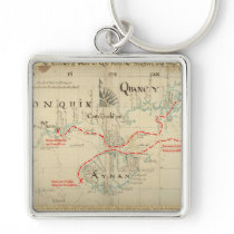 An Authentic 1690 Pirate Map (with embellishments) Keychain
