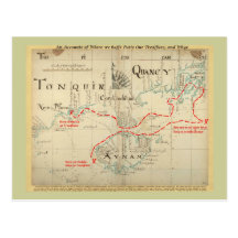 An Authentic 1690 Pirate Map (with embellishments) Post Card