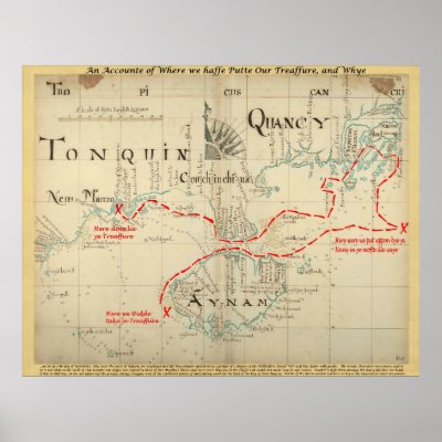 An Authentic 1690 Pirate Map (with embellishments) Posters by ZephyrusBooks