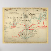 An Authentic 1690 Pirate Map (with embellishments) Print
