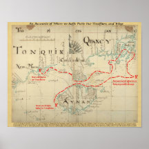 An Authentic 1690 Pirate Map (with embellishments) Print
