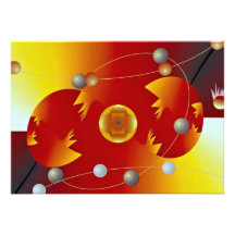 An egg and a meteor dimension personalized invitations