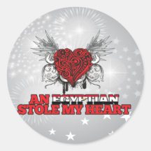 An Egyptian Stole my Heart Round Sticker