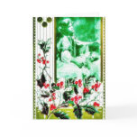 An elder child takes care of the young baby greeting card