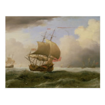 An English Ship Close-hauled in a Strong Breeze Postcards