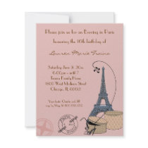 An Evening in Paris Beige Party Invitation