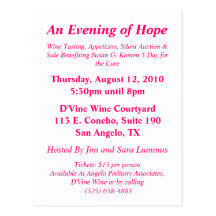 An Evening of Hope Invitation Postcards