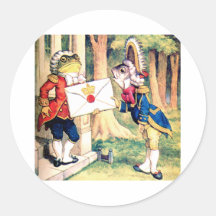 An Invitation From The Queen of Hearts Round Stickers