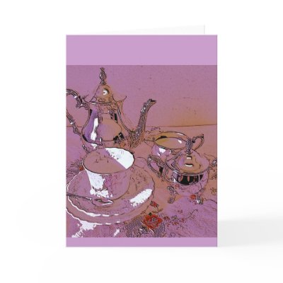 An invitation to high tea greeting card by Annaart