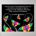 AN IRISH BLESSING-Butterflies Poster posters