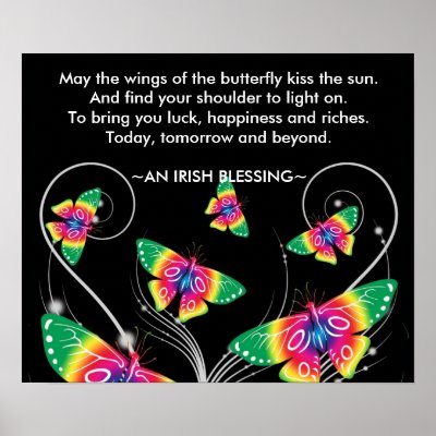 AN IRISH BLESSING-Butterflies Poster by semas87